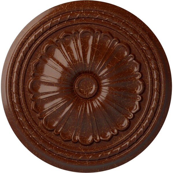 Ekena Millwork Alexa Ceiling Medallion (Canopies up to 2 7/8"), 20 1/2"OD x 1 7/8"P, Burnished Mahogany Crackle CM20ALBMC - main